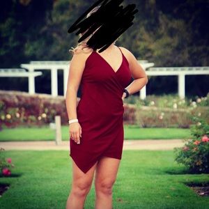 Worn once asymmetrical front dress size large